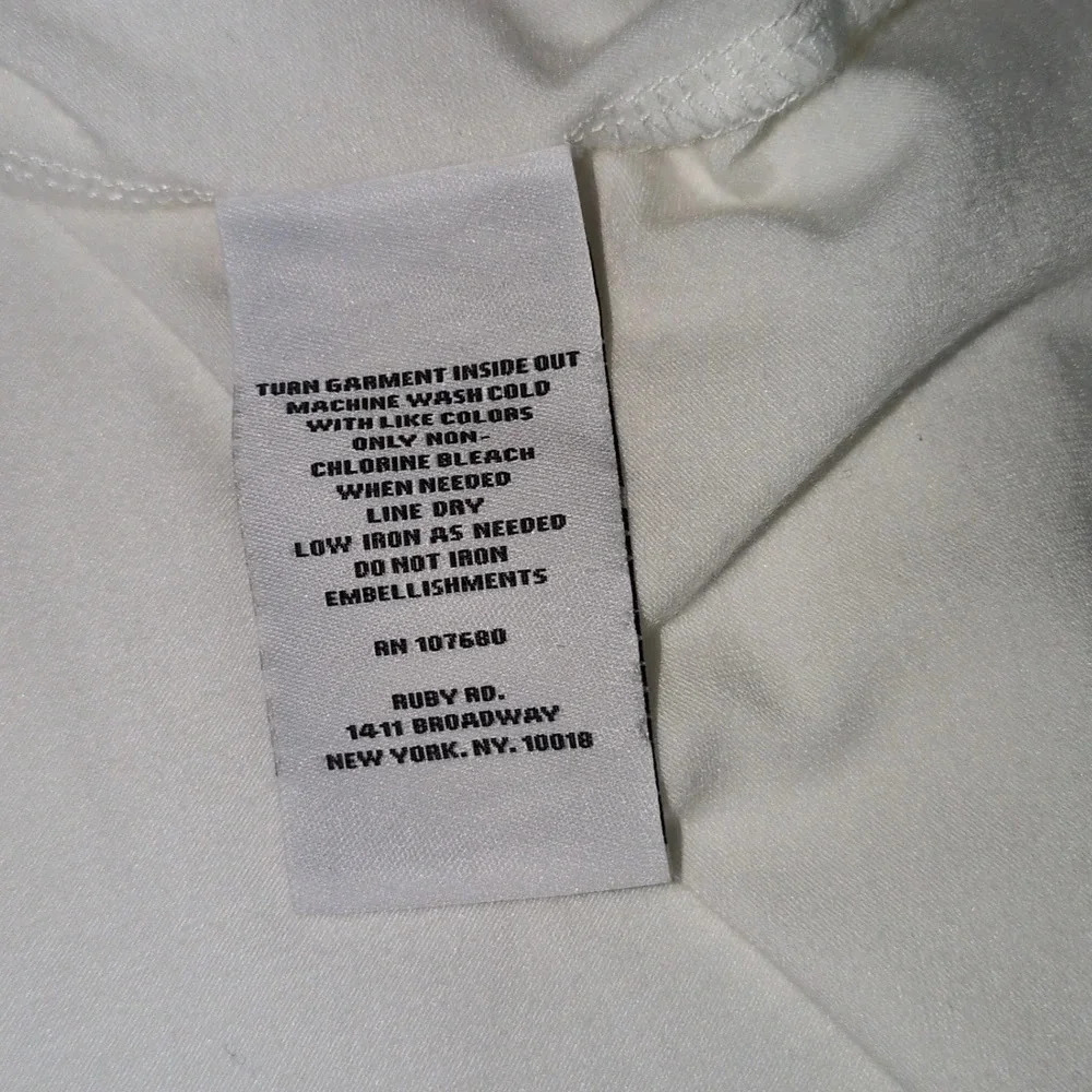 Ruby Rd Cream Studed Short Sleeve Shirt XL - Picture 4 of 9